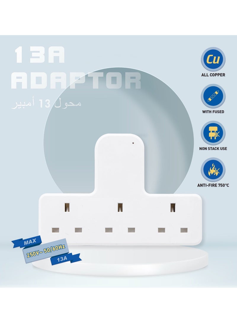 MOVAL Wall Power Extension – 3 Outlets with Light Indicator, Compact & Safe Design for Home Use - Image 2